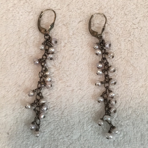 Sterling silver & freshwater pearl earrings - Picture 2 of 2
